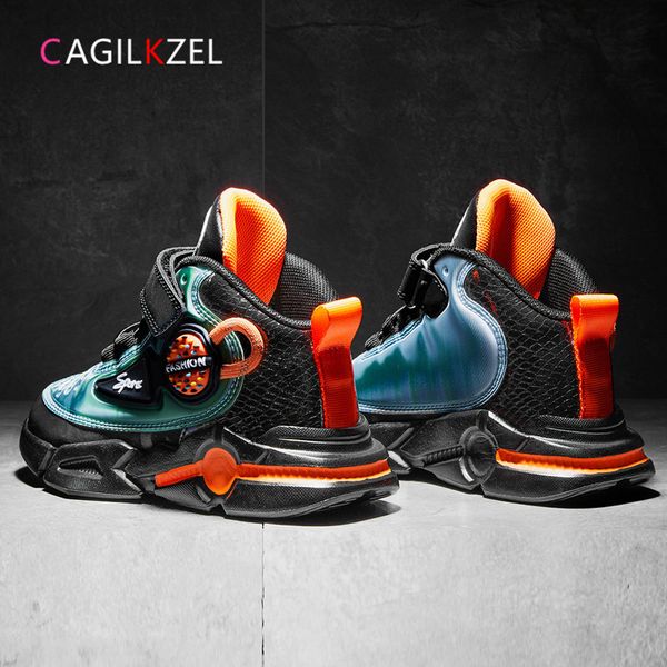 

cagilkzel 2020 autumn children comfortable sports for fashion casual running sneakers basketball boys shoes, Black;red