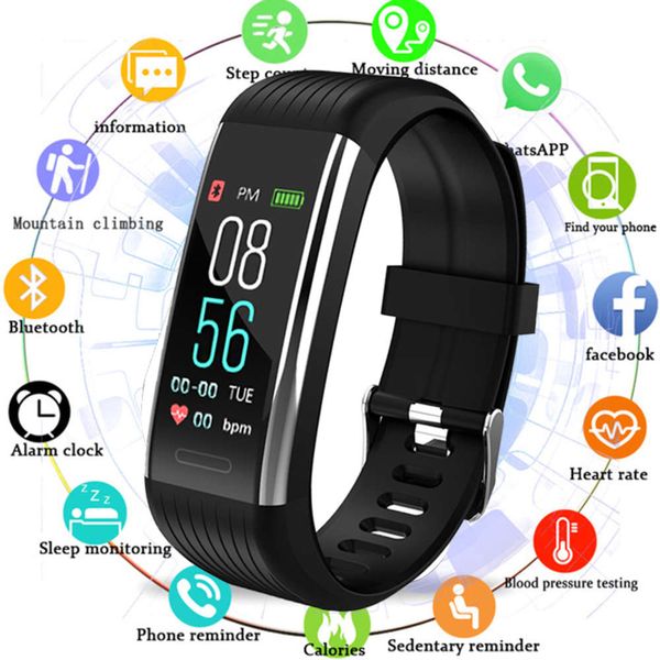 

fitns monitor heart rate pedometer wristband blood prsure tracker intelligent watch men's and women's raincoat