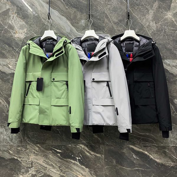 

mens waterproof and warm down jacket letter reflective knitted women parkas panel casual coats bomber jackets designers men, Black