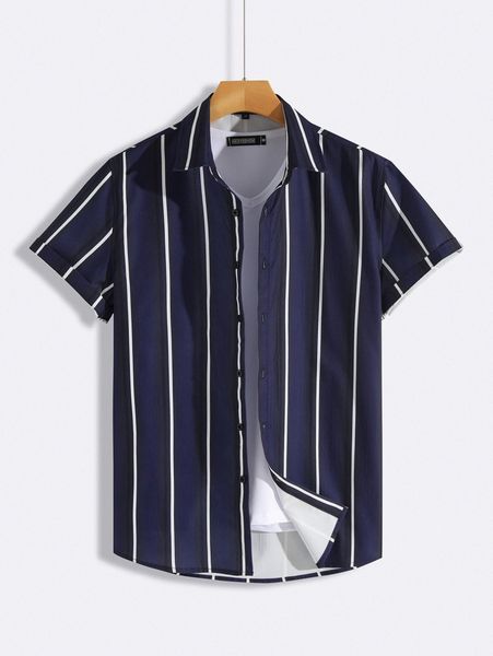 

men random striped print shirt without tee y0vd#, White;black