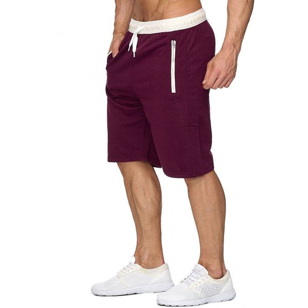 

men 2020 new summer sports running training zipper pocket men's casual shorts, White;black
