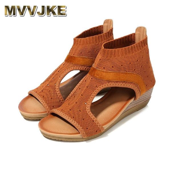 

mvvjkenational wind bohemia sandals spring 2020 suede round-headed sandals women roman back-heeled women's shoes, Black