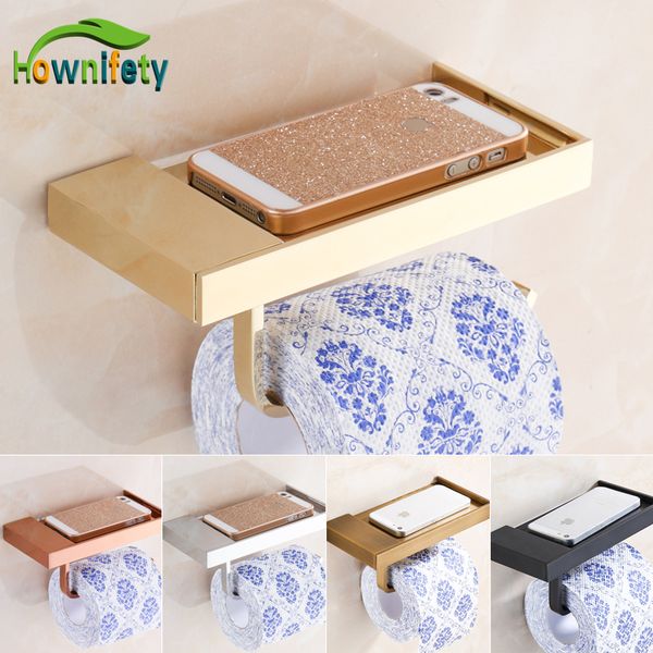 

solid brass bathroom toilet lavatory roll paper tissue rack with phone holder