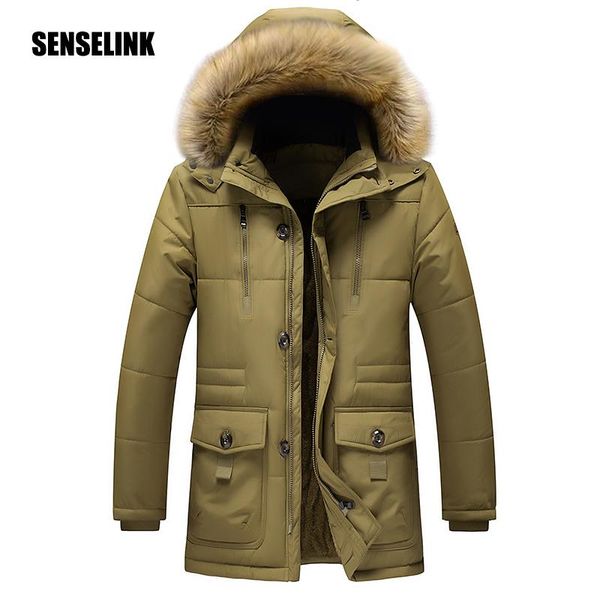 

men's down & parkas 2021 zipper mens winter jacket parka hoodies coat hooded warm polyester fashion casual large jackets oversize cloth, Black