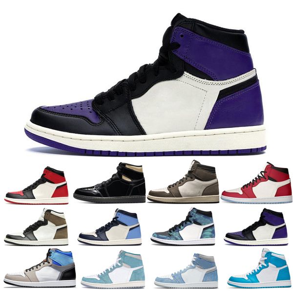 

2022l jumpman 1s basketball shoes men's turbo green hyper royal unc dark mocha tie dye court purple bred toe cactus jack obsidian shado