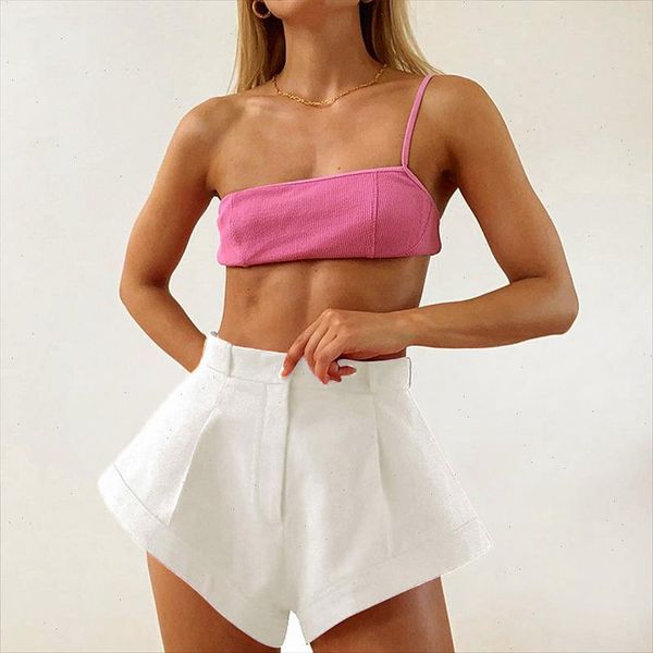 

office lady high waist shorts woman ol women shorts solid color summer short trousers black white rose red capris, White;black