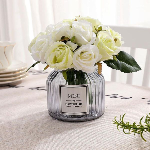 

cloth creative beautiful artificial flowers artificial silk rose bouquet diy garden 12 heads home room bridal garlands1
