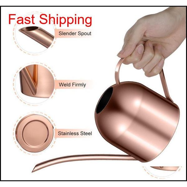 

yardwe 1000ml stainless steel watering can indoor plants succulents long spout watering pot for home garden office qylrxr bde_luck