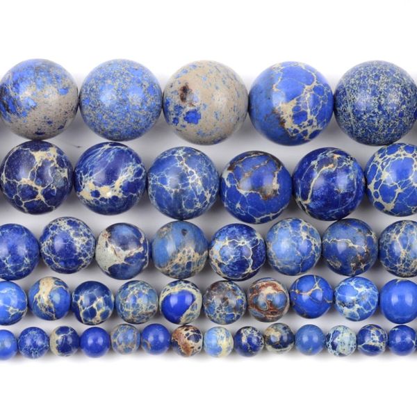 

natural blue sea sediment jaspers stone beads round loose spacer beads for jewelry making 4/6/8/10/12mm diy bracelet handmade