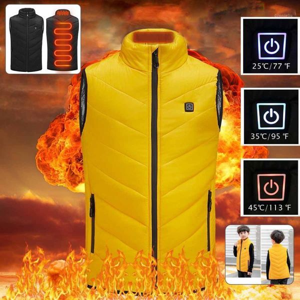 

120-170cm children usb heated warmer 3s heated front back winter hooded jacket motorcycling jacket skiing coat smart hea1, Gray;blue