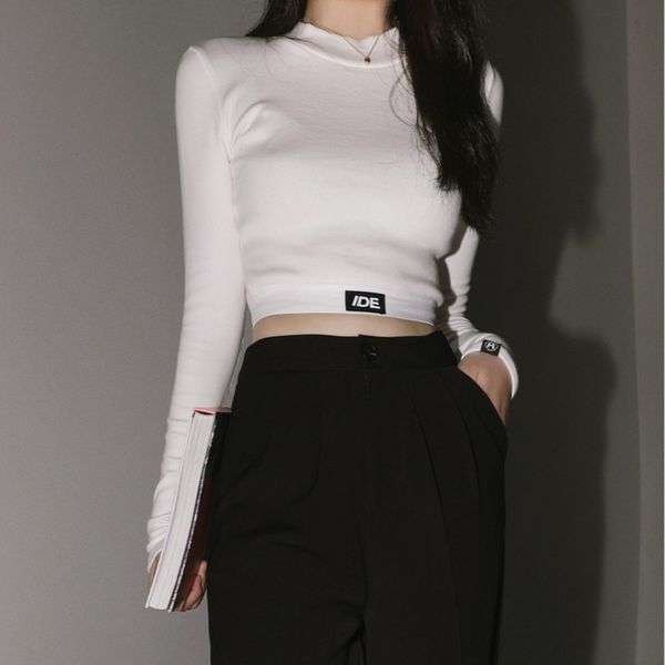 

navel fall 2020 / winter women's short long sleeve t-shirt for women, Black;gray