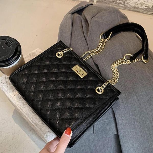 

lattice площади crossbody мешок 2020 новая мода высокого качества кожа pu женщин конструктор сумки цепи плеча сумка