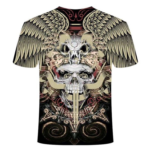 

2020skull skeleton punk rock gun vintage men clothing 3d print shirts harajuku horror hippie men clothing