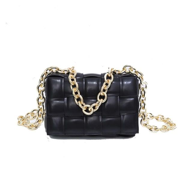

genuine leather woven bags for women 2020 new fashion single shoulder messenger chain bag laides fashionable purses and handbags