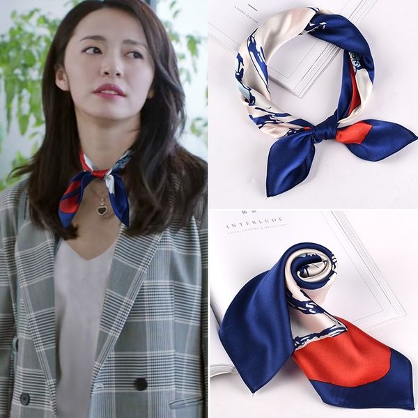 

шелковые шарфы для женщин весной, осенью, зимой и осенью, Blue;gray