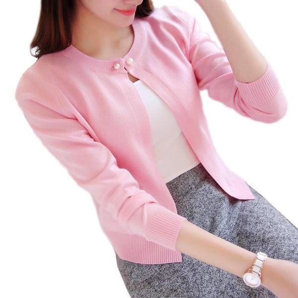 

knitwear women pullover cardigan short coat new spring summer clothes thin sunscreen shawl solid sweater jacket female casual aa886, White;black