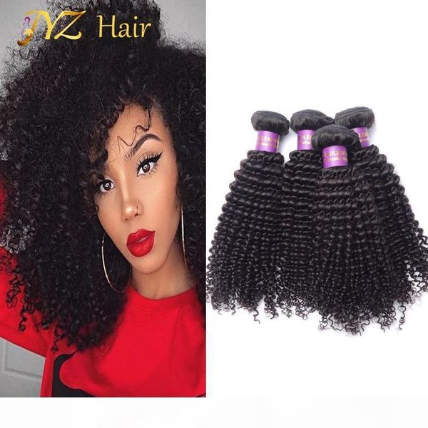 

jyz 4 bundles brazilian kinky curly virgin hair peruvian weave bundles curly weave human hair honey malaysian hair products, Black
