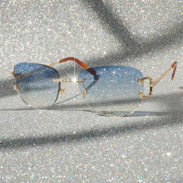 

73% off factory sale stones diamond sunglasses men rimless rave festival shades lunette soleil sun glasses, White;black