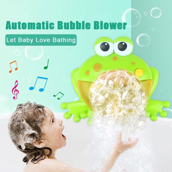 Baby Bath Toy Bubble Machine Big Frogs Automatic Bubble Maker Blower Musica Bubble Maker Vasca da bagno Sapone Macchina Giocattoli per bambini LJ200908