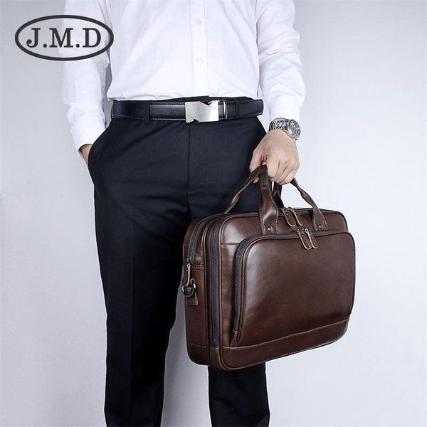 

briefcases j.m.d classic 100% genuine leather men's shoulder bag messenger business briefcase hand lap