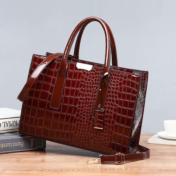

women's bag luxury classic crocodile pattern handbag brand designer large capacity shoulder messenger bag c824