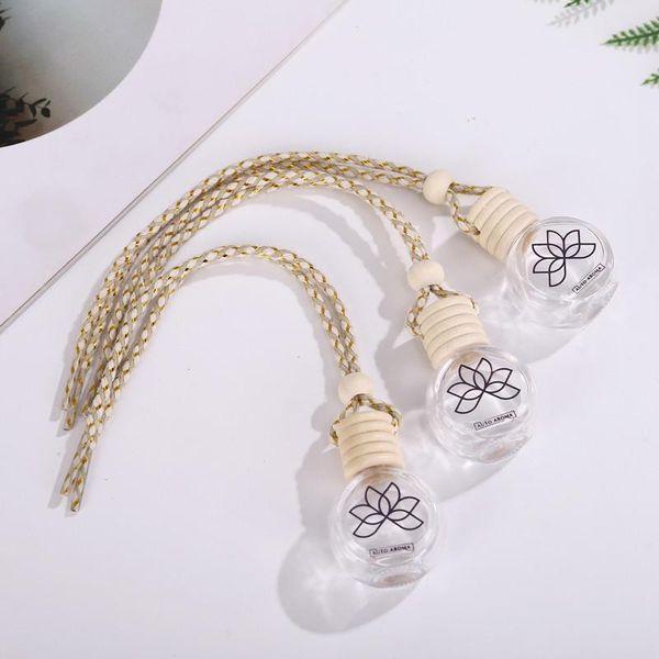 

storage bottles & jars 10/20/30pcs 8ml empty transparent glass perfume bottle car hangings pendant scent with wood cover