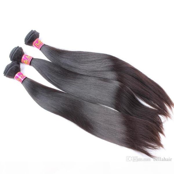 

mongolian straight hair weaves remy human hair virgin unprocessed double weft mink hair extensions bellahair in bulk, Black