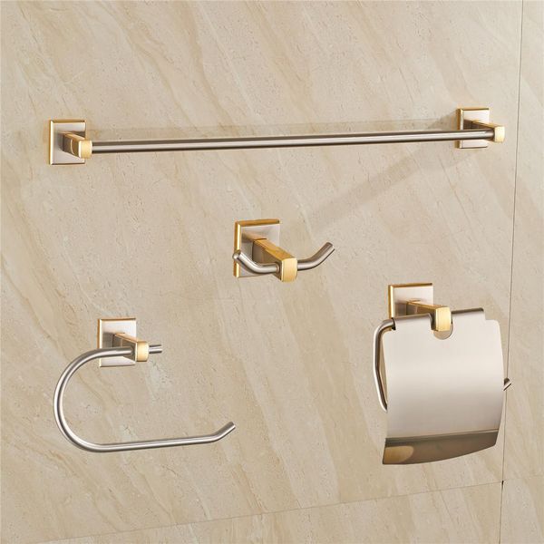

brushed gold bathroom shelf towel rack brass toilet paper holder mirror plate bathroom accessories set soap dish robe hook yxlqjd xhhair