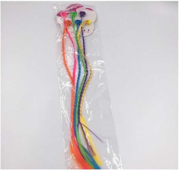 

6pcs/lot girls colorful wigs ponytail hair ornament hair claw hair clips twist braid headwear for kids girls acc qyllly