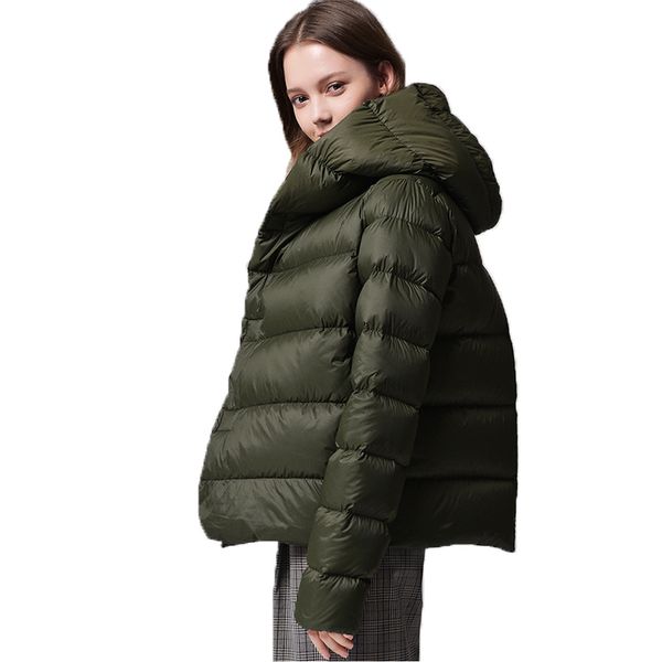 

fitaylor new winter jas ultra light parka duck donsjack down short white hooded women warm snow boat runner 90% eormr, Black