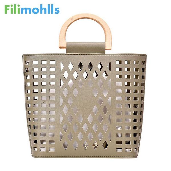 

hollow pu leather bucket bag for women 2020 designer large women shoulder bags crossbody messenger beach bag summer s1891
