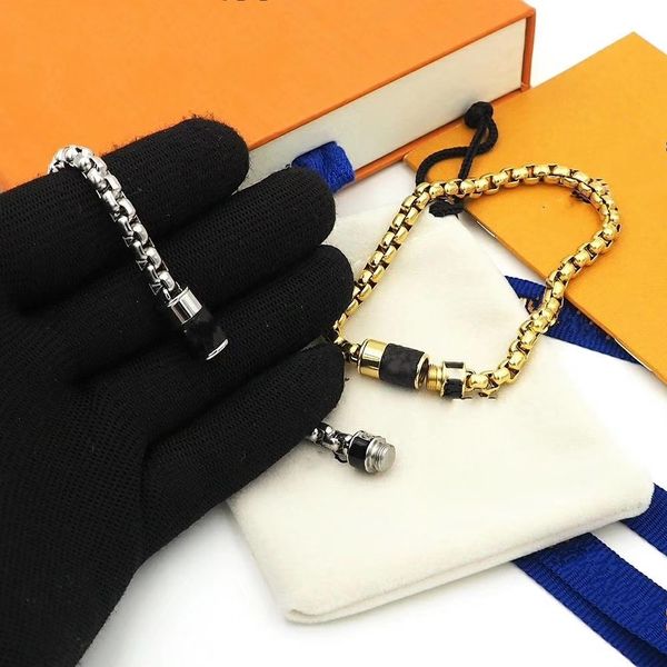 

new 2020 fashion perfume style classic lovers bracelet, titanium steel letters men's jewelry wholesale bracelets gifts, Golden;silver