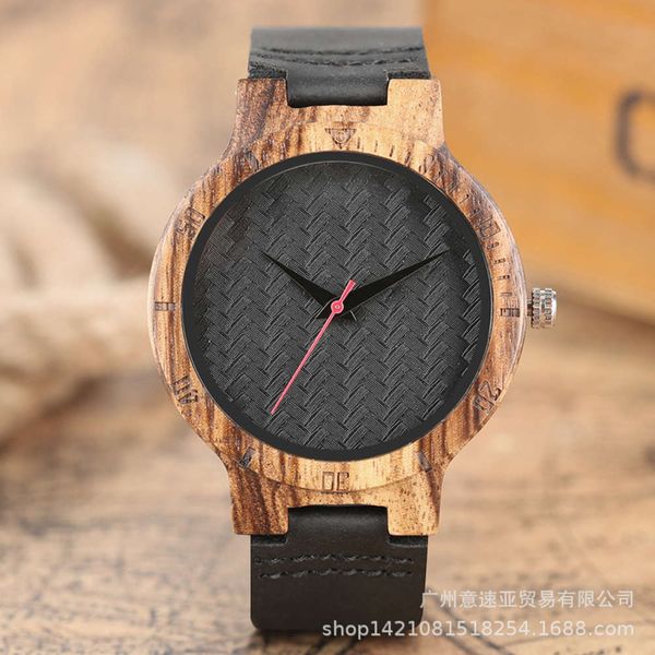 

and new fashion leisure wood bamboo belt watch, Slivery;brown