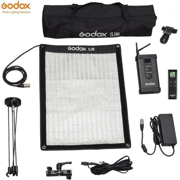 

godox 40*60cm fl100 100w flexible foldable cloth led video light 3300-5600k bi-color with controller remote control x-shaped1