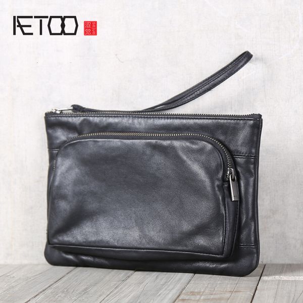 

hbp aetoo men's handmade cowhide handbag leather hand bag soft leather casual envelope bag