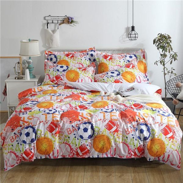

bedding sets soccer play children duvet cover set king  full single size bed linen set1