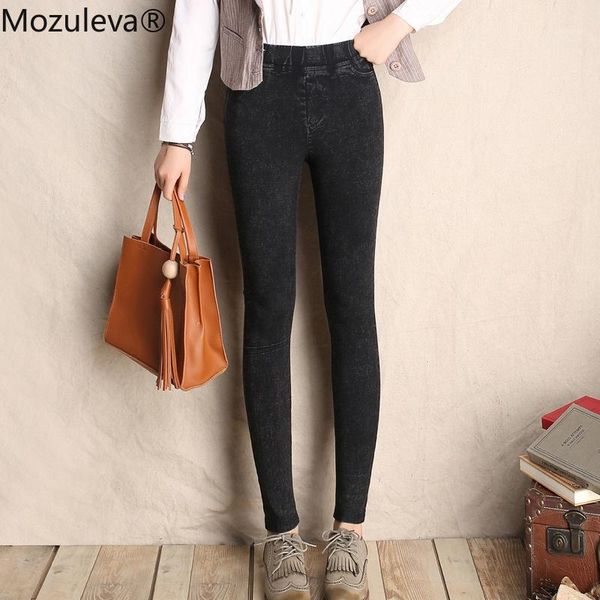 

mozuleva 2019 jeans for women high waist jeans woman high elastic plus size stretch female washed denim skinny pencil pant1, Blue
