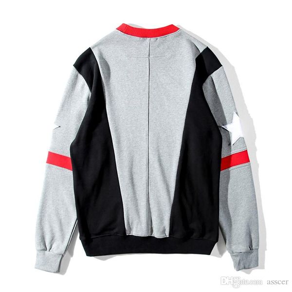 

stylist hoodie men women clothes mens sweatshirt mens round neck gray long sleeve pullover, Black