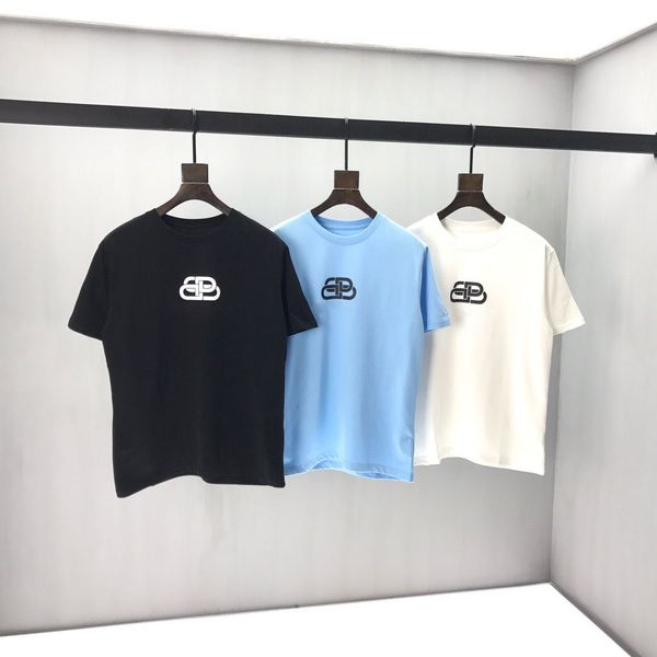 

early spring 2020 new color block letter logo short sleeve tee double strand fine cotton fabric black and white b8q