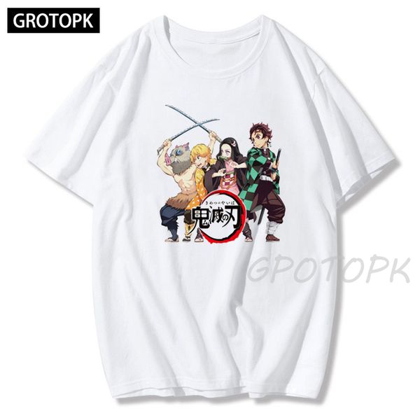 

спорт японского аниме demon slayer tshirt забавный мультфильм kimetsu нет yaiba футболка tanjirou nezuko топ мужчины streetwear unisex tshir