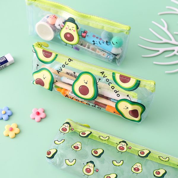 

Cute Fruit Pencil Case Avocado Pattern School Pencil Box Chidren Pencil Case Transparent Bags School Supplies Stationery