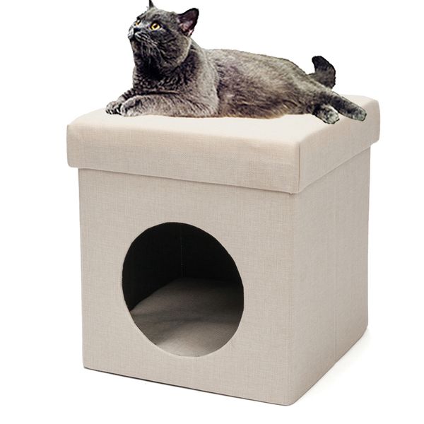 

Folding Chair Cat Litter Cat Bed Cat House easy-to-disassemble, portable and thick cushion plates inside, which are easy to replace