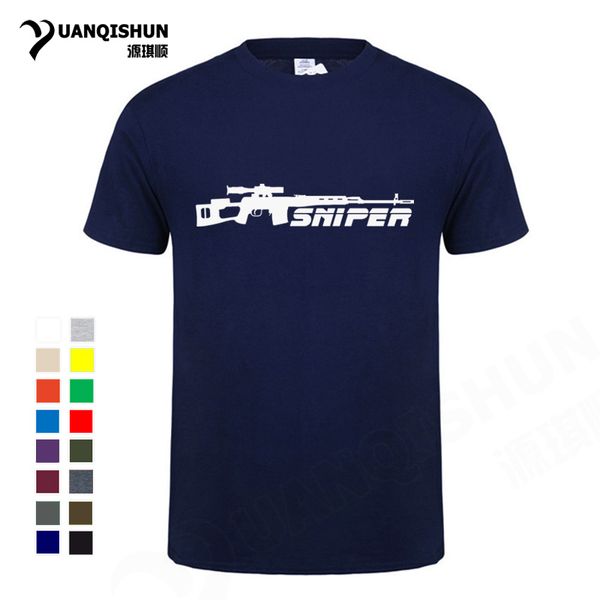 

sport personality sniper gun print t-shirt 2018 new fashion men t shirt 16 colors pure cotton short sleeves tee street design