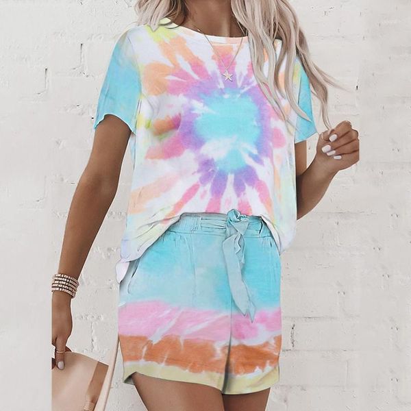 

new 2020 womens printed short pajamas set short sleeve shorts set plus size summer nightwear sleepwear1, White