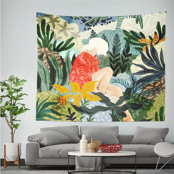 

nordic ins стиль ткань стены гобелен творческой хиппи 3d печатных серии девушки настенных гобелены бич throw полотенце yoga mat blanket