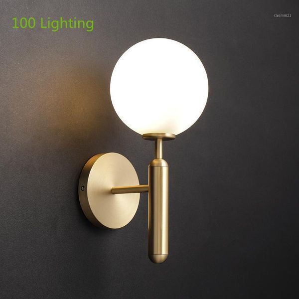 

modern white/clear glass led wall lamp surface mount bedroom stairs wall sconce gold g9 bulb living room lighting fixtures1