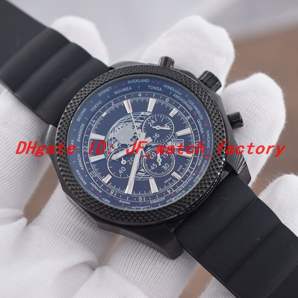 

2021 montre de luxe 1884 men's watch black pvd steel case japan quartz chronograph small dials will work rubber strap reloj de lujo, Slivery;brown