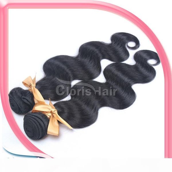 

sample 1 piece unprocessed brazilian virgin body wave human hair extensions wavy brazillian weave bundles 100g natural black weft