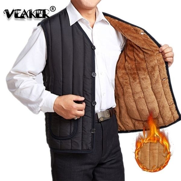 

autumn winter men's wool down vest jacket female sleeveless wool fleece fur vest coat single breasted vests plus size lj201222, Black;white
