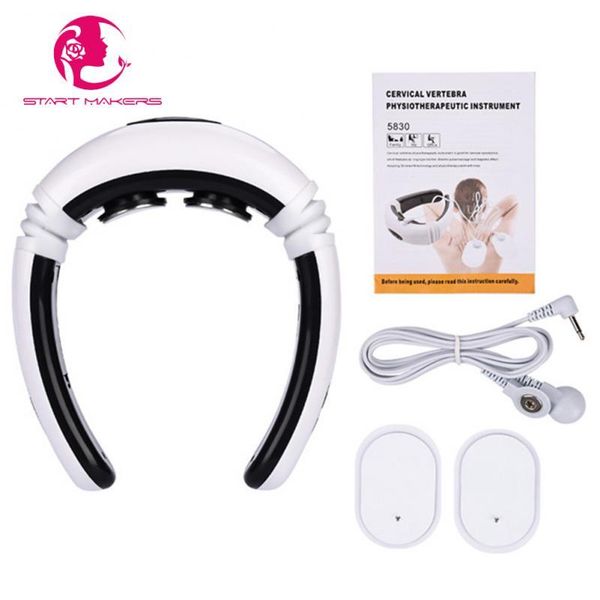

electric neck massager &pulse back massage 6 modes far infrared heating pain relief tool health care masajeador machine dropship